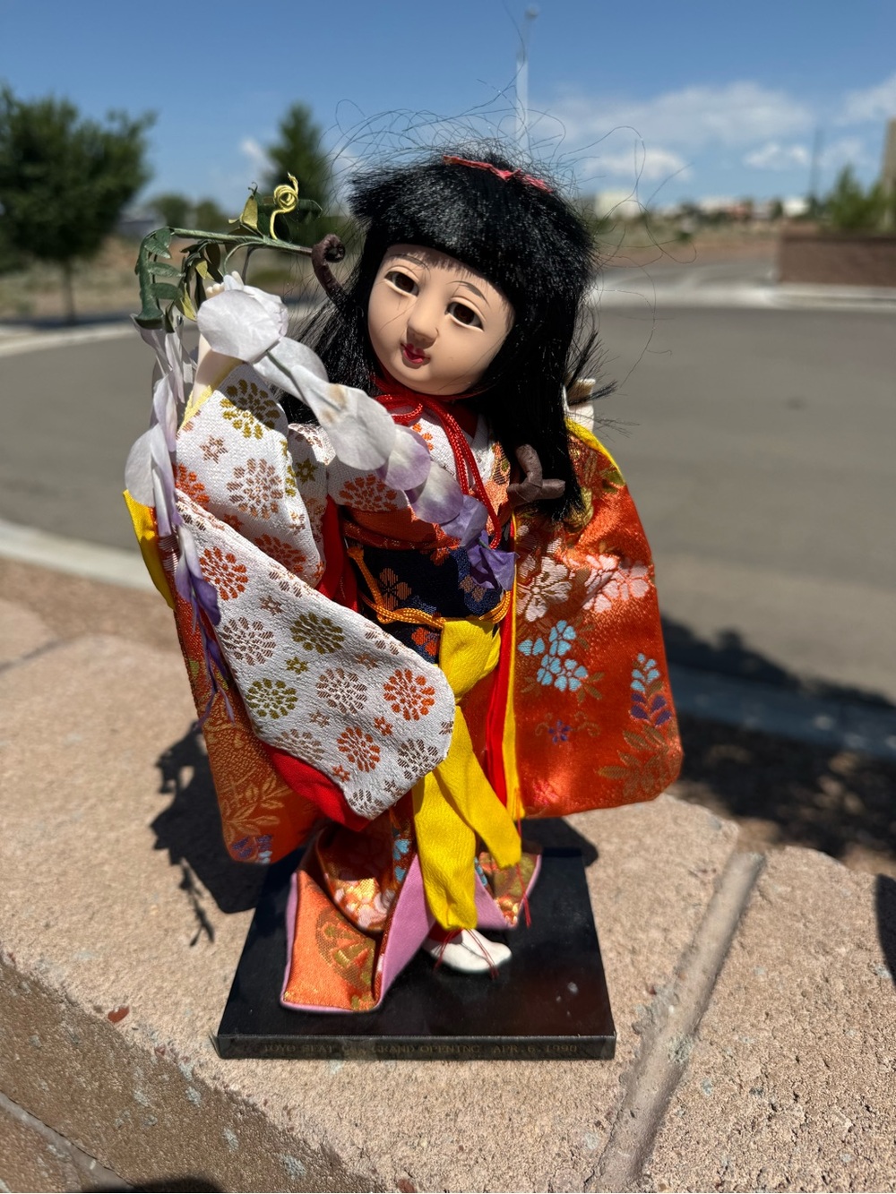 Vintage Japanese Ningyo Doll “Toyo Seat USA Grand Opening 1990” No Hat